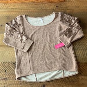 *NWT* XHILARATION Rust Sequin Fleece Sweatshirt